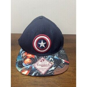 Captain America Hat Cap Men’s Multicolor Snapback Wool Blend Flat Bill Marvel